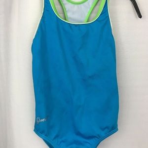 Speedo Girl's Swimsuit One Piece Blue Racerback Sw